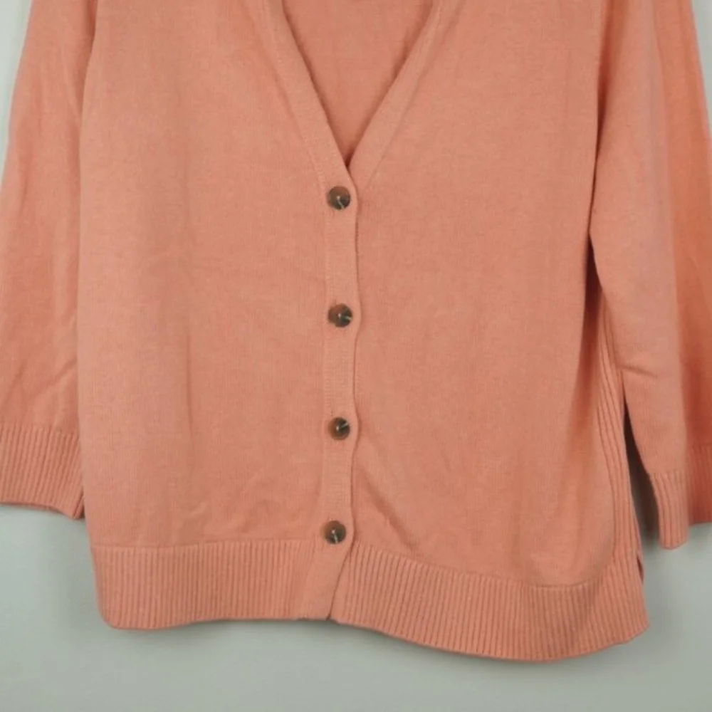 J Jill Peachy Pink‎ Cardigan Sweater Size Large